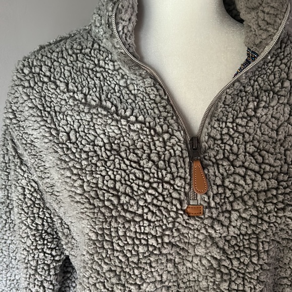 Nordic Fleece Women’s Grey Oversized The Victoria Sherpa Pullover Jacket - Picture 2 of 7